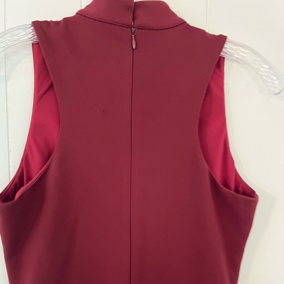Adelyn Rae Burgundy Ponte Knit Sleeveless Career lined dress size Small - Picture 9 of 12